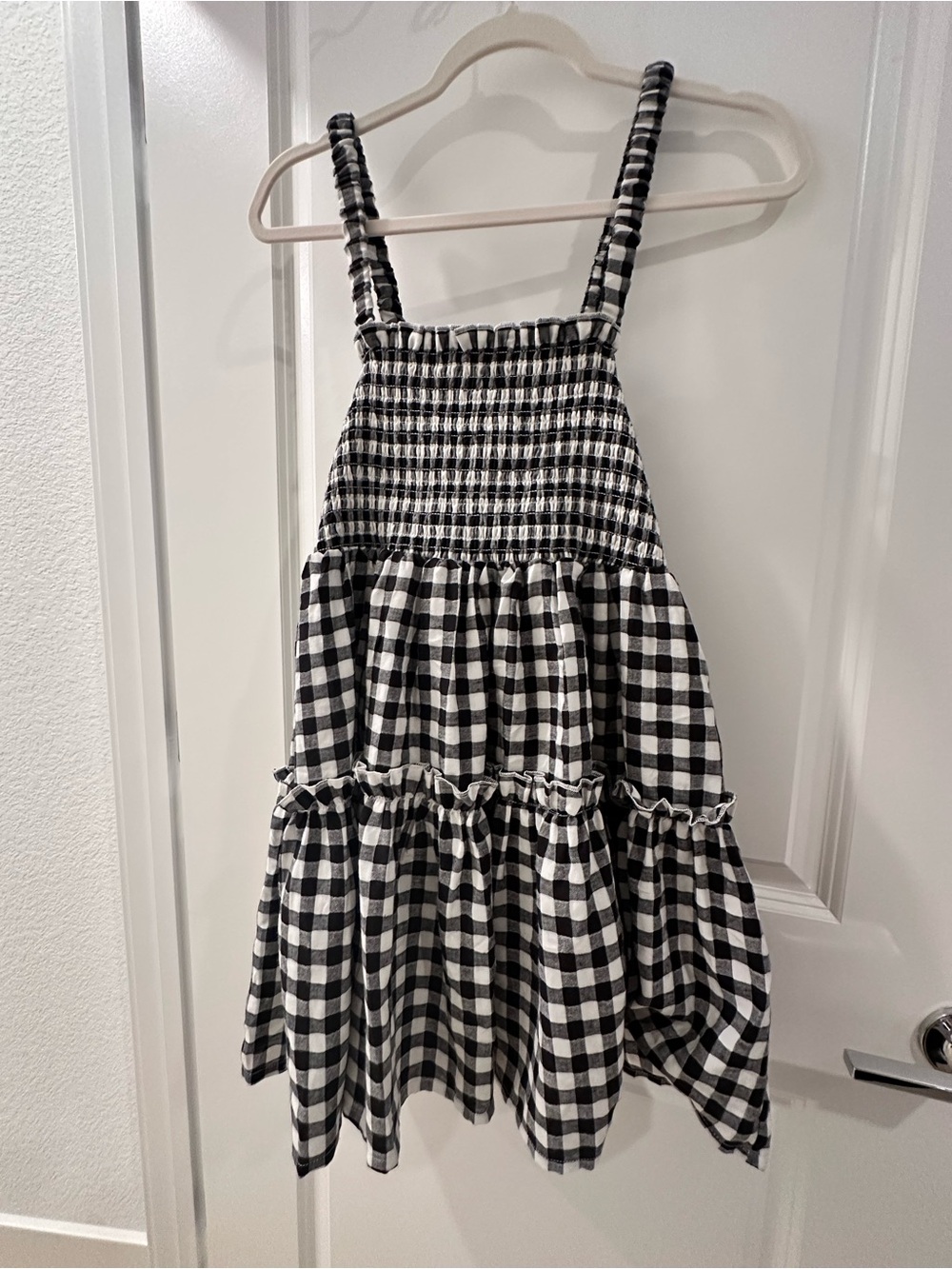 Showpo Black & White Gingham Sundress with Smocked Bodice